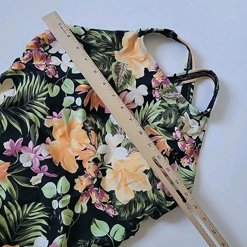 Hurley One Piece Swimsuit Large Floral UPF 50+NEW Beach Hawaiian Resort Tropical